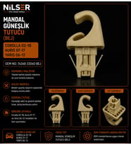 Corolla Güneşlik Tutucu Mandal 2002-2018 Bej