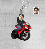 Kişiye Özel Motorcu Erkek Ahşap Anahtarlık-6