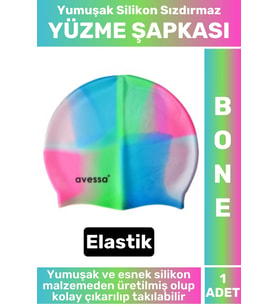 Premium Seri Su Geçirmez Elastik Yumuşak Yüzücü Havuz Deniz Yüzme Şapkası Silikon Bone 1 Adet