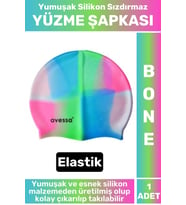 Premium Seri Su Geçirmez Elastik Yumuşak Yüzücü Havuz Deniz Yüzme Şapkası Silikon Bone 1 Adet