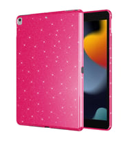 Apple iPad Air 3 / Pro 10.5 Kılıf Işıltılı Parlak Görünüm Koton Case (Koyu Pembe)