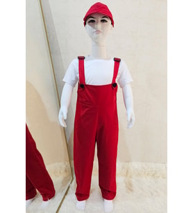 Bahçıvan Tulum ve Şapka Set Kırmızı