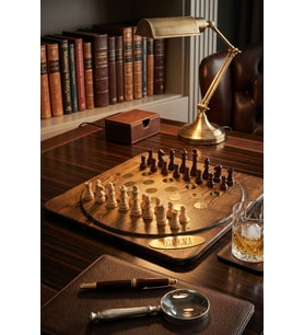 İsim Yazılabilir Doğal Ahşap Taşlı Lüks Satranç Takımı Kişiye Özel VIP Hediyelik Set 36x36 cm