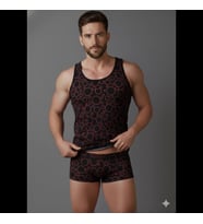 LYYN Erkek Desenli Tank Top Boxer Takımı