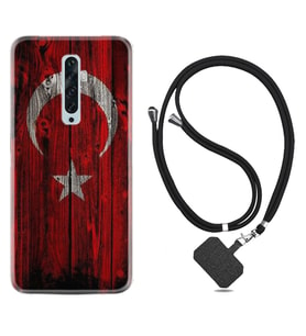 Oppo Reno 2Z 4 Lite 4 Pro 5 6 7 A31 Kılıf Boyun Askılı Silikon Şanlı Türk Bayrağı 2 1317