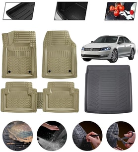 Volkswagen Passat B6 2005-2010 Uyumlu Paspas Araca Özel Bagaj Havuzu MBS Bej