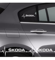 Skoda Yeti İçin Uyumlu Aksesuar Oto Ritim Sticker 2 Adet 20*9 Cm
