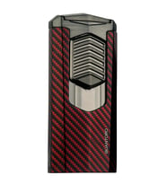 Quantoro 3 Torch Pürmüz Kırmızı-Karbon Metal Puro Çakmağı - TRZ1008