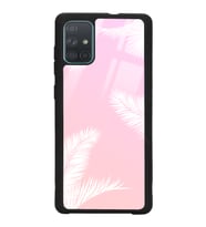 Samsung A71 Uyumlu Beyaz Palmiye Tasarımlı Glossy Telefon Kılıfı