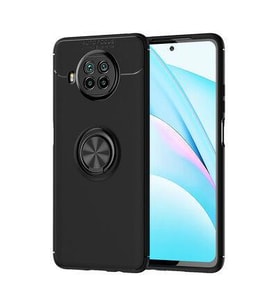 Xiaomi Mi 10T Lite 5G Kılıf 360 Kamera Korumalı Yüzüklü Standlı (Siyah)