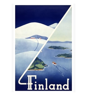 Finlandiya Seyahat Poster Tablo Ahşap Poster Dekoratif Restore Edildi