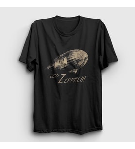 Presmono Unisex Siyah Airship Led Zeppelin T-Shirt 95380tt