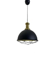 Rsylight Retro Metal Dekoratif Siyah Kafesli Tekli Sarkıt Avize Çap 33cm
