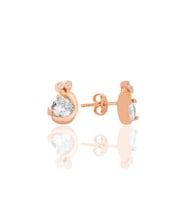 Gümüş rose zirkon taşlı doğanın ışıltısı salyangoz küpe SGTL12625ROSE