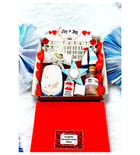 Romantik anlamlı bir Sevgililer günü Hediyesi Kırmızı Kutuda 14 şubat Sürpriz Paket 14MARİNboxA1 (Karışık)