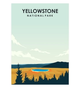 Yellowstone Ulusal Parkı Seyahat Posteri Tablo Ahşap Poster Dekoratif