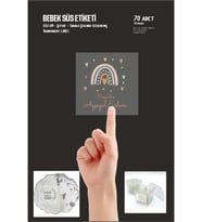 Şeffaf Etiket Doğum Günü Bebek Mevlidi Süs Hediyelik  Kişiye Özel