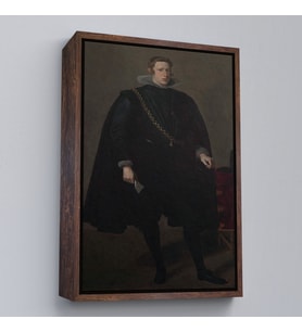 Çerçeveli Velazquez Diego - Philip IV İspanya ve Portekiz Kralı Tablosu (Siyah)