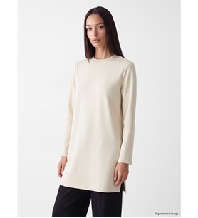 LCW EVERYDAY Gri Oversize Soft Touch Kadın Tunik