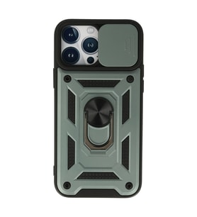 Iphone 13 Pro Kılıf Pars Lens Yüzüklü Silikon - Yeşil