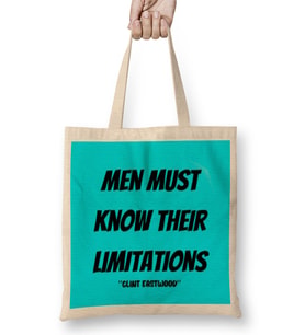 Clint Eastwood Quotes Gift - Vintage Retro Rainbow Style Bez Çanta Uzun Saplı