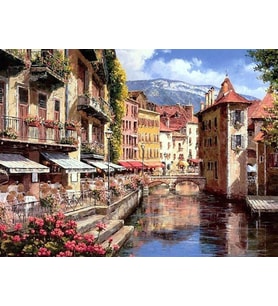Kanal Manzarası Sayılarla Boyama Seti 40x50 cm (Tuvale Gerili)