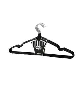 SİYAH 10PCS SİLİKON KAPLAMALI METAL ELBİSE ASKISI (5365)