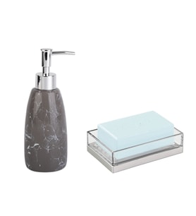 SIVI SABUNLUK VE SABUNLUK 2 Lİ BANYO SETİ,GRİ MODEL