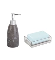 SIVI SABUNLUK VE SABUNLUK 2 Lİ BANYO SETİ,GRİ MODEL