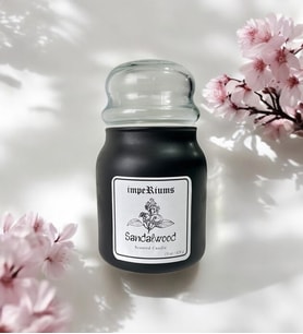 impeRiums El Yapımı Sandal Ağacı Kokulu Cam Kavanoz Mum ( 420 gr )