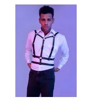 Şık Erkek Deri Göğüs Harness (Kırmızı)