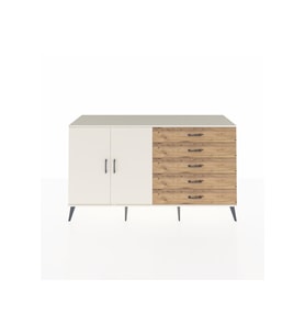 Hyperion Konsol 4 Raflı 5 Çekmeceli 2 Kapaklı 176x44x99 Aytaşı-Aytaşı/Çam