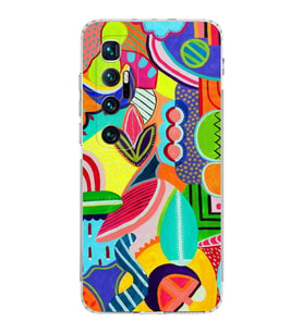 PrintiFy Xiaomi Mi 10 Pro ile Uyumlu Retro Color 6  Kamera Korumalı Şeffaf  Kılıf