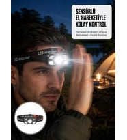 Şarj Edilebilir LED Far Hareket Sensörlü 5 Modlu Outdoor Yeni Nesil