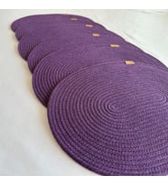 Jüt Amerikan Servis Sofra Altlığı, Masa Dekoru Supla Oval 30x40 6lı (Mor)