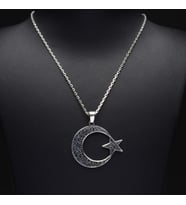 561 Ay Yıldız Gümüş Kolye