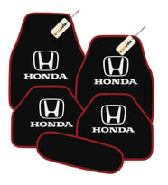 Honda Logolu 5’li Oto Halı Paspas Seti – Kaymaz, Suya Dayanıklı, Aracınıza Özel Premium Görünüm (Siyah-Kırmızı)