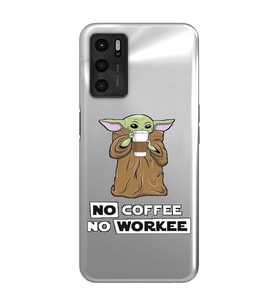 Oppo A16 / A55 Uyumlu Yoda Coffee Tasarımlı Şeffaf Telefon Kılıfı