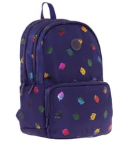 Kaukko Shine Üç Bölmeli Lacivert Yaprak Desenli Sırt Çantası - K1778