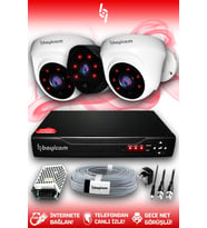 BAYICAM 3 Kameralı Uzay 2 İç Kamera Set HDD'siz Full HD Gece Görüşlü Güvenlik Kamerası Sistemi
