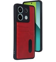 Pilelistore   Xiaomi Redmi Note 13 Pro 4G Kılıf Sara Kartvizitli Deri Kılıf - Kırmızı