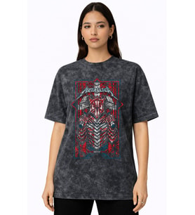 Tasarım Metallica Rock Metal Müzik Grubu Baskılı Unisex Oversize Vintage Yıkamalı Tişört