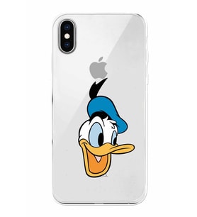 Apple iPhone XS Max Uyumlu Kamera Korumalı Tıpalı Kapak Donald Duck TasarımlıŞeffaf Kılıf