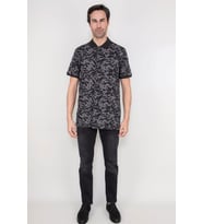 ALEXANDERAGRDI KAMUFLAJ DESENLİ POLO YAKA T-SHİRT (20-HNDKS04) (Siyah)