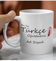 Öğretmenler Gününe Özel En İyi Türkçe Öğretmeni Tasarımlı Kupa Bardak
