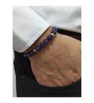 Unisex - Mor Renk Jade Doğal Taş Bileklik  Şans Taşı > Handmade