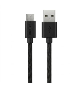 Philips UsbA to Micro 3A 45W Universal Hızlı Şarj ve Data Kablosu 2m Siyah DLC3106U