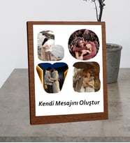 Kişiye Özel Masaüstü Love Tasarımlı 4 Fotoğraflı Kendi Mesajını Oluştur Ahşap Mdf Resimli Kolaj Çerçeve