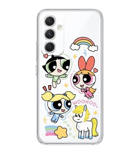 Samsung Galaxy A25 Uyumlu Powerpuff Girls Desenli Şeffaf Telefon Kılıfı