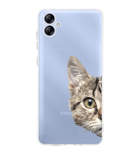 Samsung Galaxy A04e Uyumlu Kamera korumalı Kapak Catface Tasarımlı  Şeffaf Kılıf